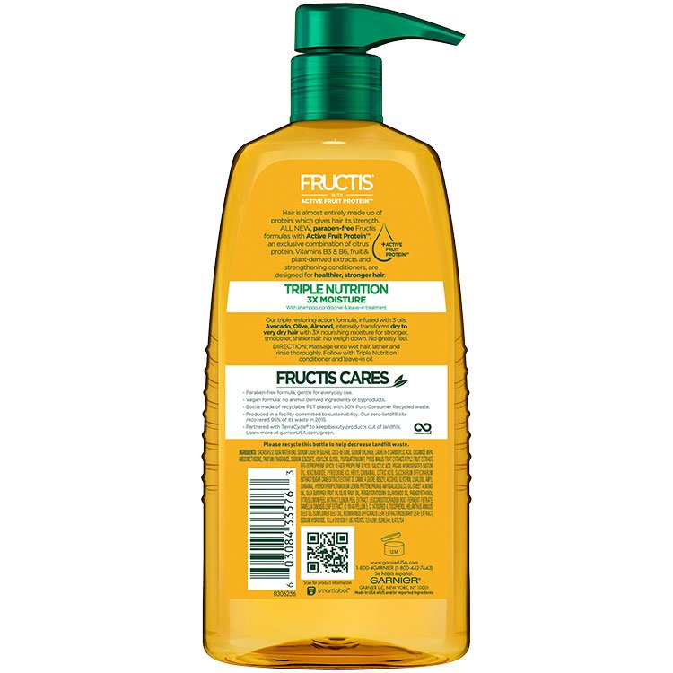 Fructis Triple Nutrition Shampoo 33.8 floz back